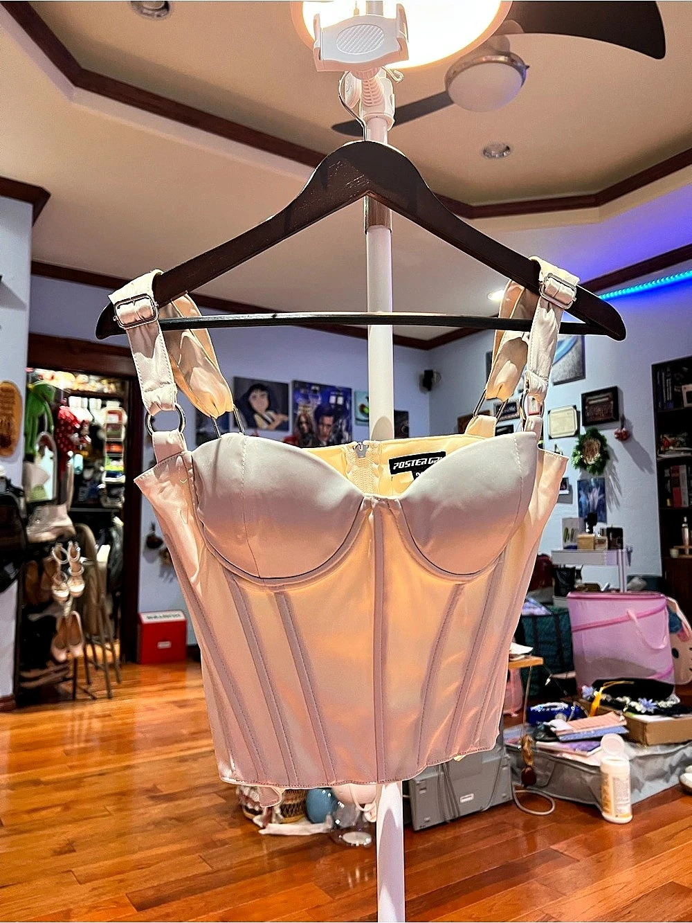 Poster Girl Satin Corset Top in White Size Medium